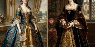 Marie Antoinette (1755–1793), Queen of France, and Anne Boleyn (c. 1501–1536), Queen of England, in historical royal portraits